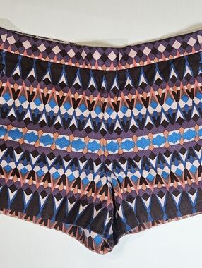 J. Crew Womens Shorts Size 8 Multicolor Aztec Southwestern Print Boho Casual